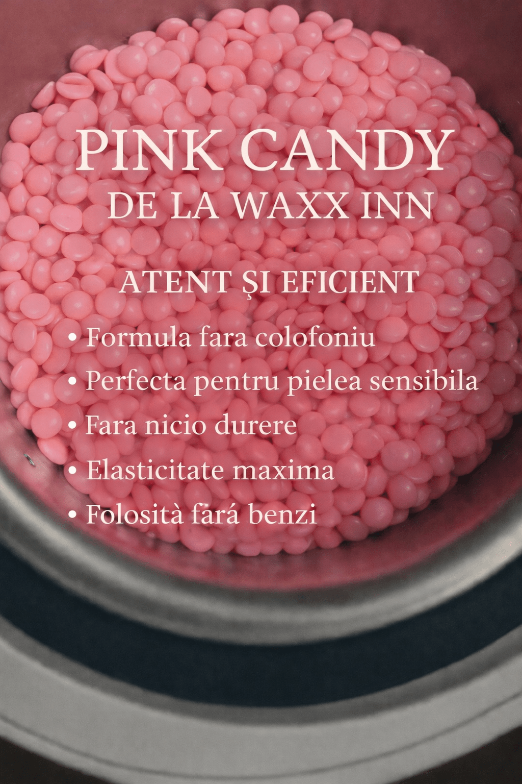 Ceară elastica granule Roz bomboana 1 kg - WaxxInn - Waxx Inn